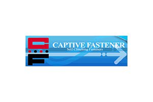 Captive Fastener logo on blue background